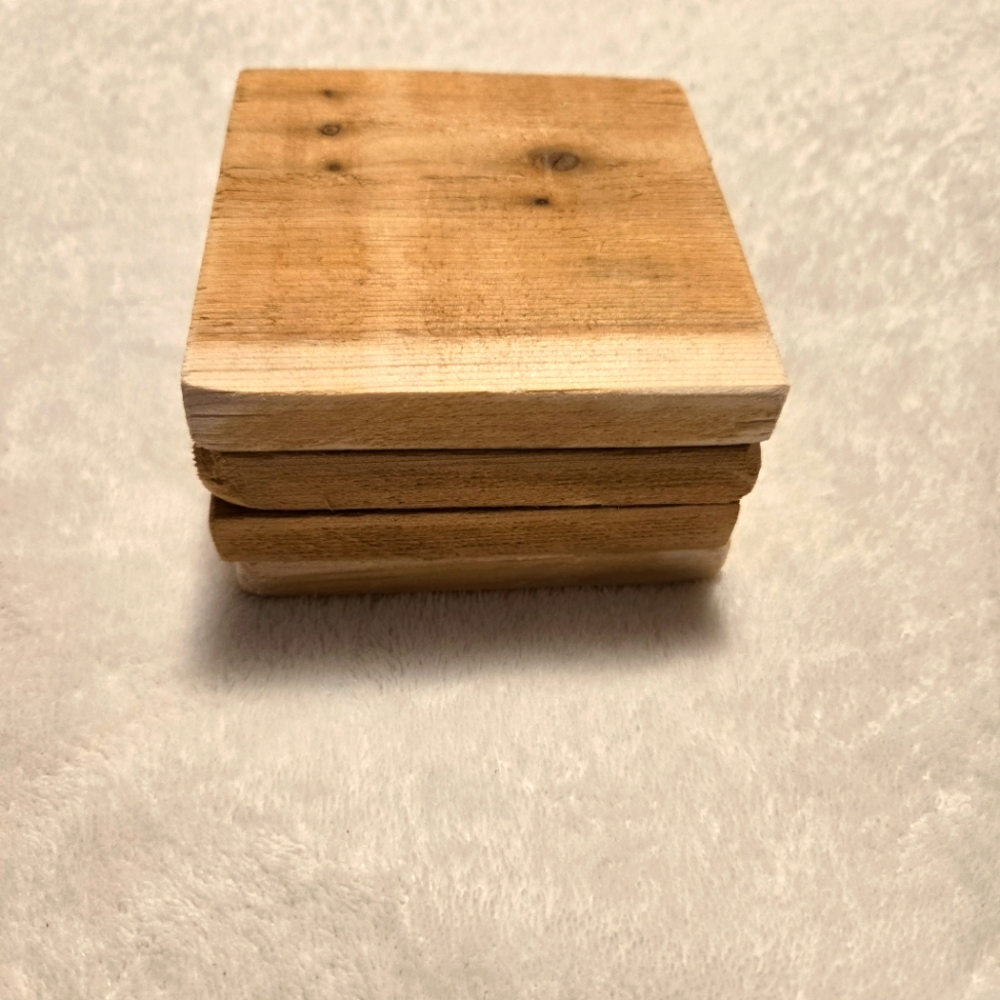 Handmade Cedar Wood Coasters Set Of Four